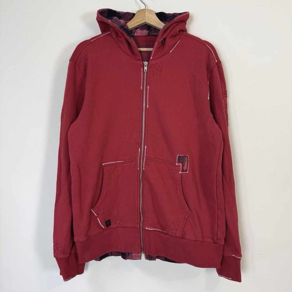 Buffalo David Bitton Men's‎ Red Full Zip Hoodie - Large